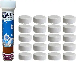 SUDS-ONLINE 20x 20g Multifunction Chlorine Tablets Swimming Pool Hot Tub Spa