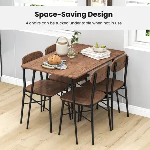 Costway 5 Piece Dining Table Set Rectangular Table & 4 Chairs Kitchen Wooden Furniture