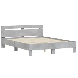 Berkfield Bed Frame without Mattress Concrete Grey 150x200 cm King Size