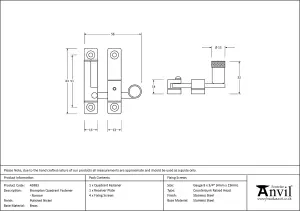 From The Anvil Polished Nickel Brompton Quadrant Fastener - Narrow