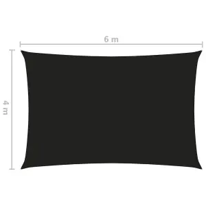 Berkfield Sunshade Sail Oxford Fabric Rectangular 4x6 m Black