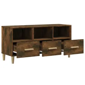 Berkfield TV Cabinet Smoked Oak 102x36x50 cm Engineered Wood