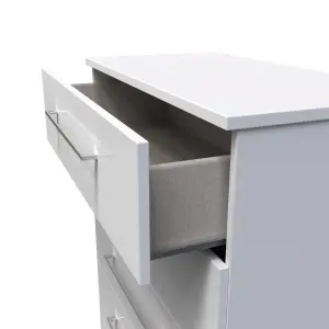 Chester 5 Drawer Chest in White Gloss (Ready Assembled)