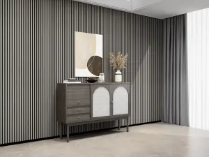 Premium Acoustic Slat Wall Panel 2.4m x 0.6m Grey