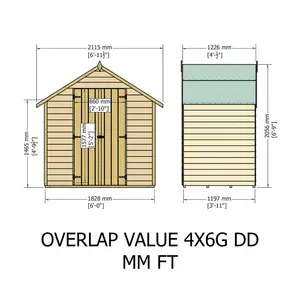 Garden Value Overlap Shed 4 x 6 with Double Door Yes