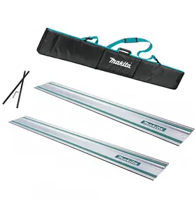 2x Makita 1.5m Guide Rail for SP6000 Plunge Saws + Carry Bag + Connector