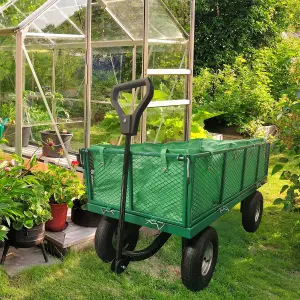 Heavy Duty Garden Cart Trolley Festival Hand Truck Wagon 500kgs Folding Sides