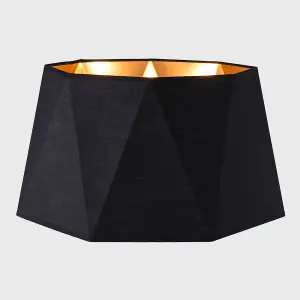 ValueLights Modern Black And Copper Geometric Design Floor Lamp Shade