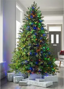 Lighted Artificial Fir Christmas Tree The Seasonal Aisle Size: 7ft H