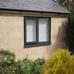 Lacerta Double glazed Window LH Side Hung Next to a Fixed Grey/White Obscure Glazed 1190 x 1040mm