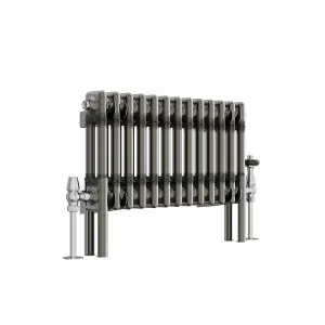 Right Radiators 300x605 mm Horizontal Traditional 2 Column Cast Iron Style Radiator Raw Metal