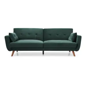 Prague Sofabed Bottle Green Velvet In Selene Bottle Green Velvet