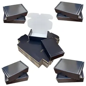 20 x Shiny Black (10" x 7" x 3") Coloured Cardboard Postal Shipping Mailing Die Cut Boxes