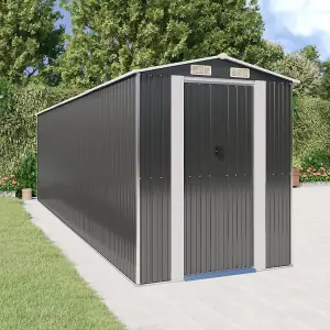 Berkfield Garden Shed Anthracite 192x689x223 cm Galvanised Steel