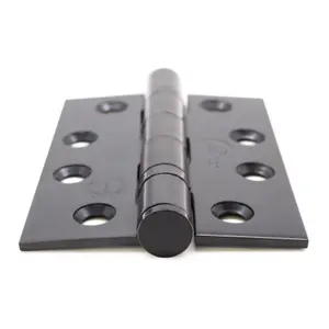 EAI 4" Fire Door Hinges 4" Stainless Steel Grade 13  - 102x76x3mm - Square - Black - Pair - Including Screws