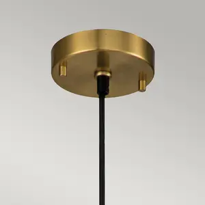 Luminosa Etoile Dome Pendant Ceiling Light, Aged Brass and Gold Leaf