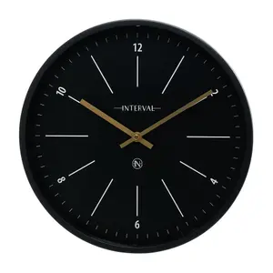 Interval Metal Wall Clock 32cm - Black