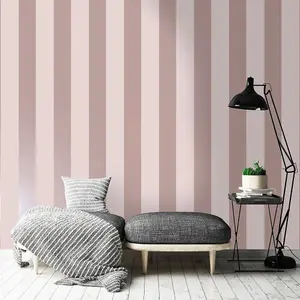 Holden Shimmering Stripe Pattern Wallpaper Metallic Striped Motif Pink Rose Gold Wallpaper