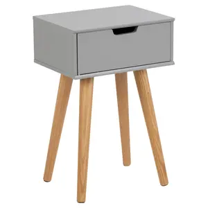 Mattias 1 Drawer Bedside Table Natural/Grey