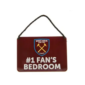 West Ham United FC 1 Fans Bedroom Door Sign Maroon (One Size)