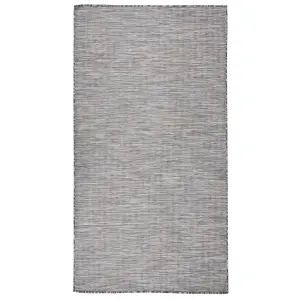 Outdoor Flatweave Rug 80x150 cm Brown and Blue