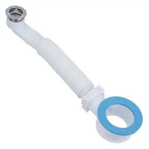 27mm Bath Waste Pipe with Overflow Adaptor Ring with Circular Vertical Overflow