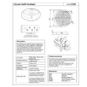 4 x Tan Plastic 70mm Round Soffit Air Vents/Push in Roof Discs