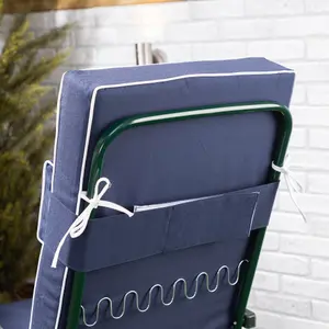 Alfresia Relaxer Garden Chair, Green Frame with Luxury Navy Blue Cushion