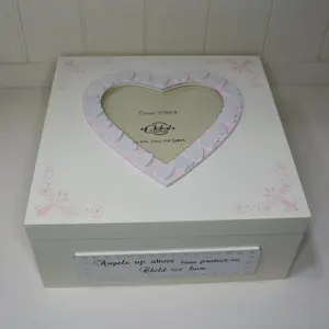 Handmade Solid Wood Memory Box Pink