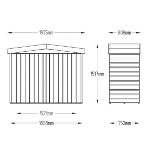 Forest Garden 2000L Shiplap Apex Garden storage 1520mm 1980mm