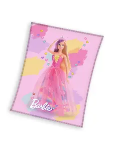 Barbie Dreamtopia Soft Pink Fleece Blanket Bed Throw