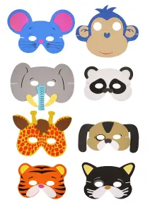 Eva Foam Animal Face Masks For Kids Birthday Party Bag Fillers Fancy Dress Accessories Assorted