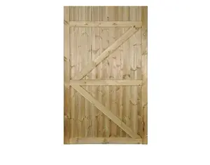 CARLA Flat Square Top Single Timber Gate 1050mm Wide x 1800mm High - Tongue & Groove Close Boarded CA34