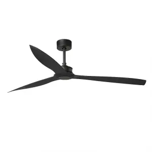 Luminosa Just Matt Black Ceiling Fan With DC Motor 178cm Smart - Remote Included