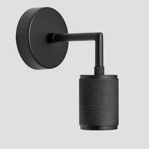 Industville Knurled Edison Wall Light, Black