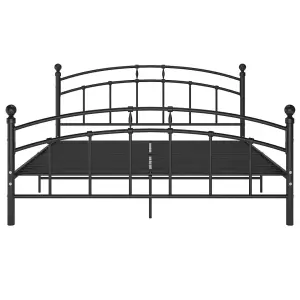 Berkfield Bed Frame Black Metal 140x200 cm