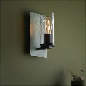 Single Hanging Ceiling Pendat & 2x Matching Wall Lights - Verdigris Hammered Dimmable Set