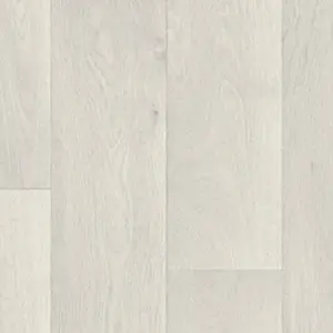 White Modern Wood Effect Anti-Slip Vinyl Flooring For Kitchen, Bathroom, 2.6mm Thick Vinyl Sheet-4m(13'1") X 2m(6'6")-8m²