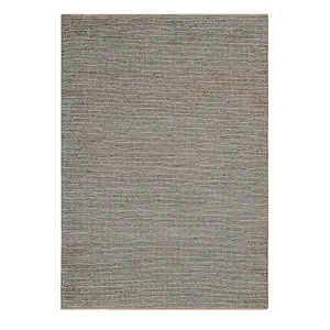 Jute Silver Plain Handmade Modern Rug for Bedroom & Living Room-66 X 200cm (Runner)