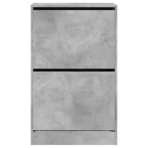 Shoe Cabinet Concrete Grey 60x34x96.5 cm Engineered Wood