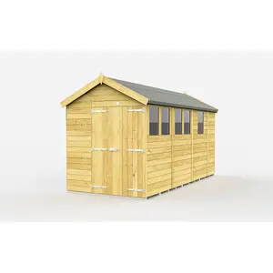 DIY Sheds 7x13 Apex Shed - Double Door With Windows