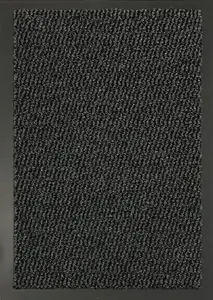 Serdim Rugs Non Slip Dirt Trapper Rubber Edged PVC Barrier Door Entrance Mats Anthracite 60x180 cm