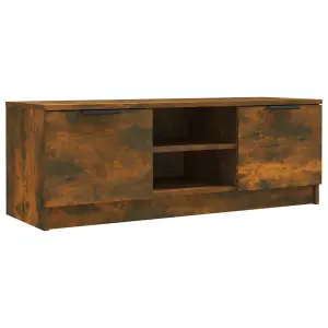 vidaXL TV Cabinet Smoked Oak 102x35x36.5 cm Engineered Wood