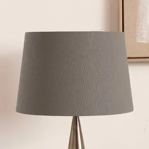 45cm Grey Linen Tapered Cylinder Table Lampshade Modern Self Lined Floor Lamp Shade