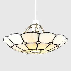 ValueLights Tiffany Style Traditional White Pendant Light Shade