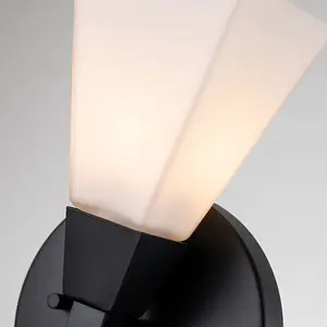 Luminosa Bowtie Bathroom Wall Lamp, Matte Black IP44