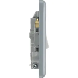 BG Metal Clad Double Pole Switch, LED & Flex Outlet, Scratch Resistant