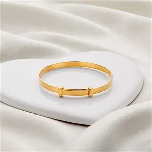 Personalised 18Ct Gold Plated Christening Bangle