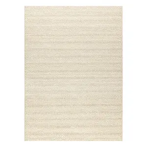 Wool carpet TAHAR 99002B cream - HAND-WOVEN loop, Lines  200x290 cm