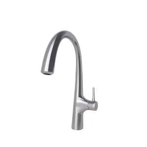 GoodHome Edulis Silver Stainless steel effect Kitchen Side lever Tap